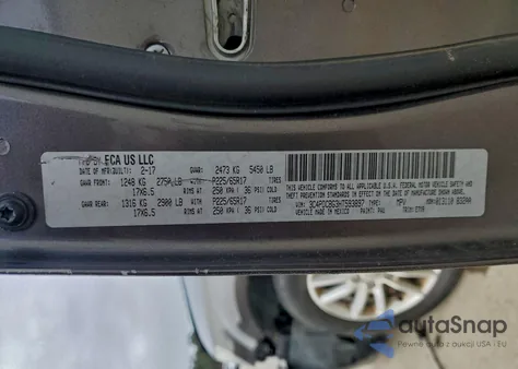 2017 Dodge Journey Sxt из США, поврежденный, VIN 3C4PDCBG3HT593897